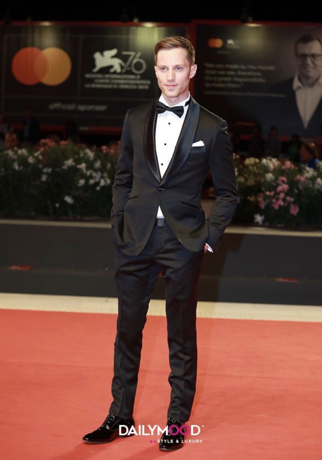 Jonathan Keltz attending the premiere of Guest Of Honour at the 76th Venice Film Festival