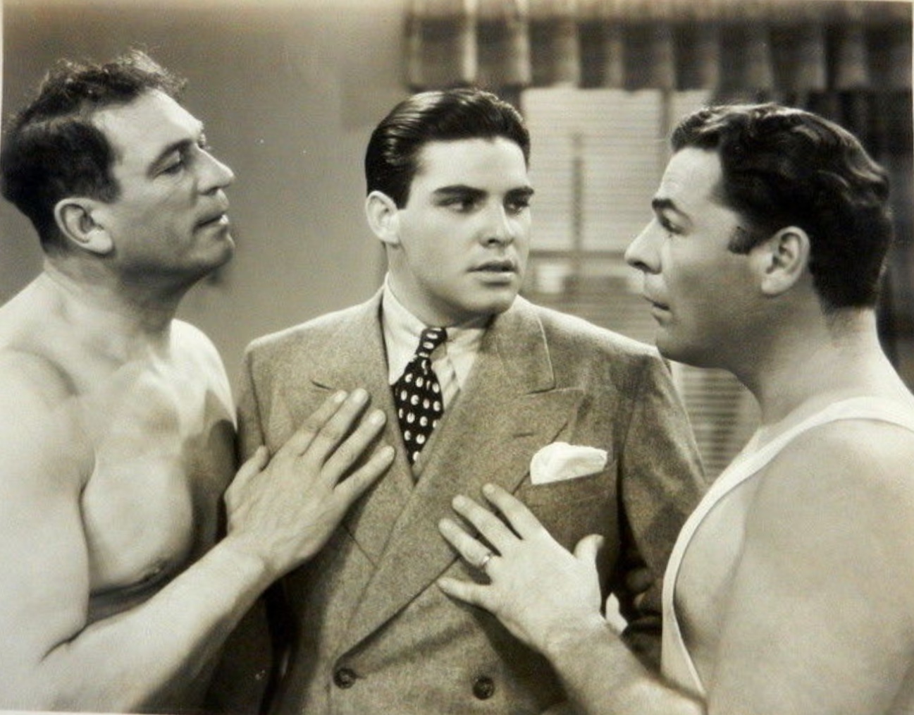 Brian Donlevy, Robert Kellard, and Victor McLaglen in Battle of Broadway (1938)