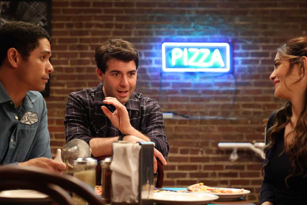 Charlie Barnett, James Wolk, and Natalie Martinez in Aftermath (2022)