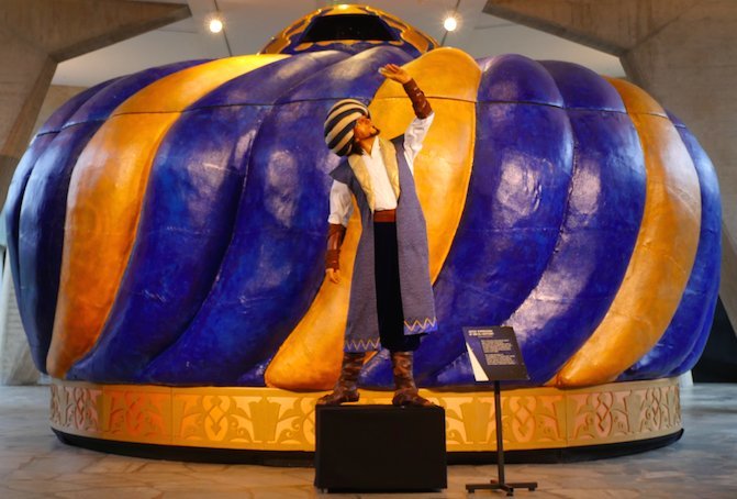 Giant camera obscura and model of Ibn Al-Haytham commissioned by 1001 Inventions at the official launch of '1001 Inventions and the World of Ibn Al-Haytham', UNESCO headquarters in Paris, 2015.