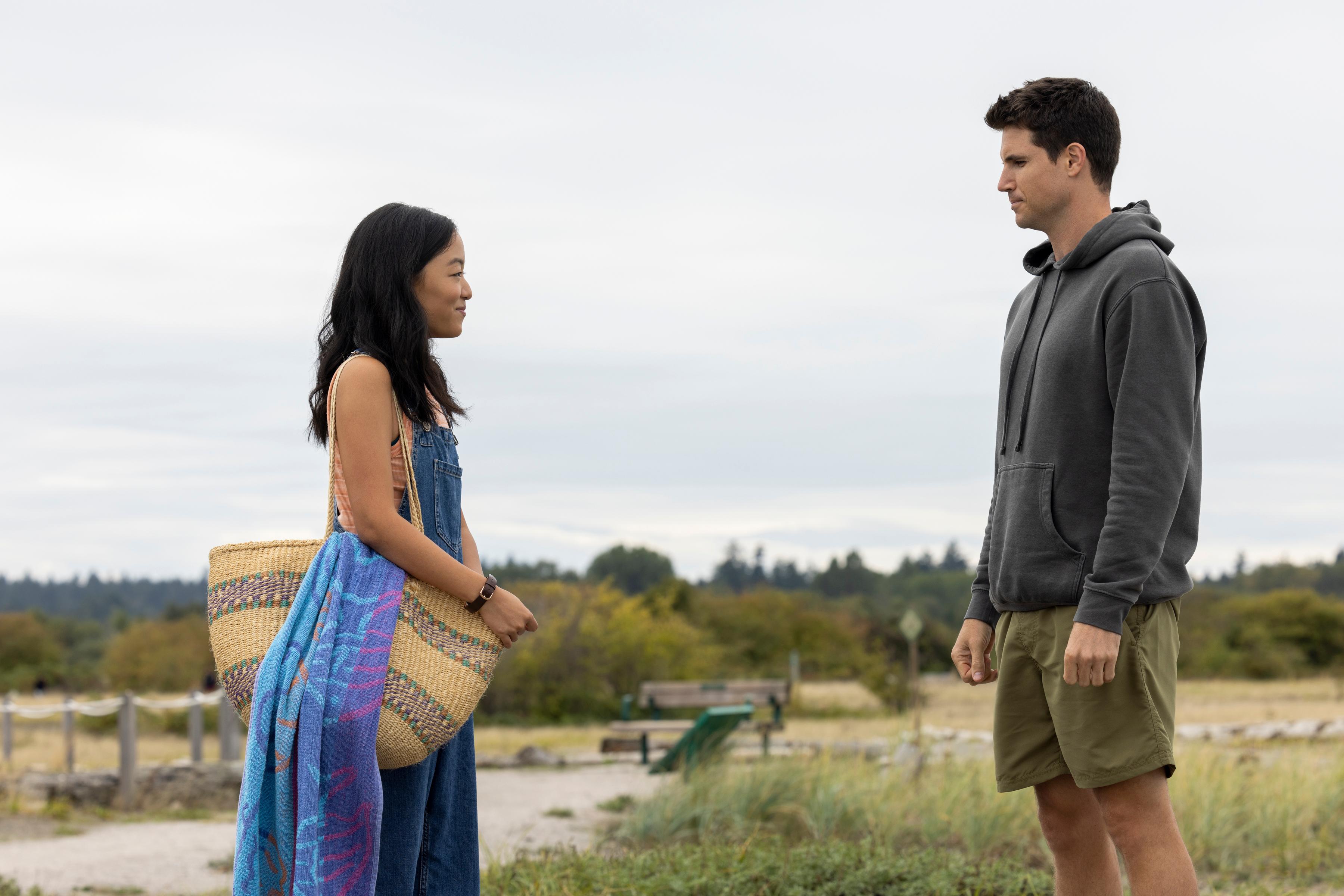 Robbie Amell and Andrea Bang in Float (2023)