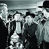 Ward Bond, Errol Flynn, Van Heflin, Alan Baxter, Raymond Massey, and Joe Sawyer in Santa Fe Trail (1940)