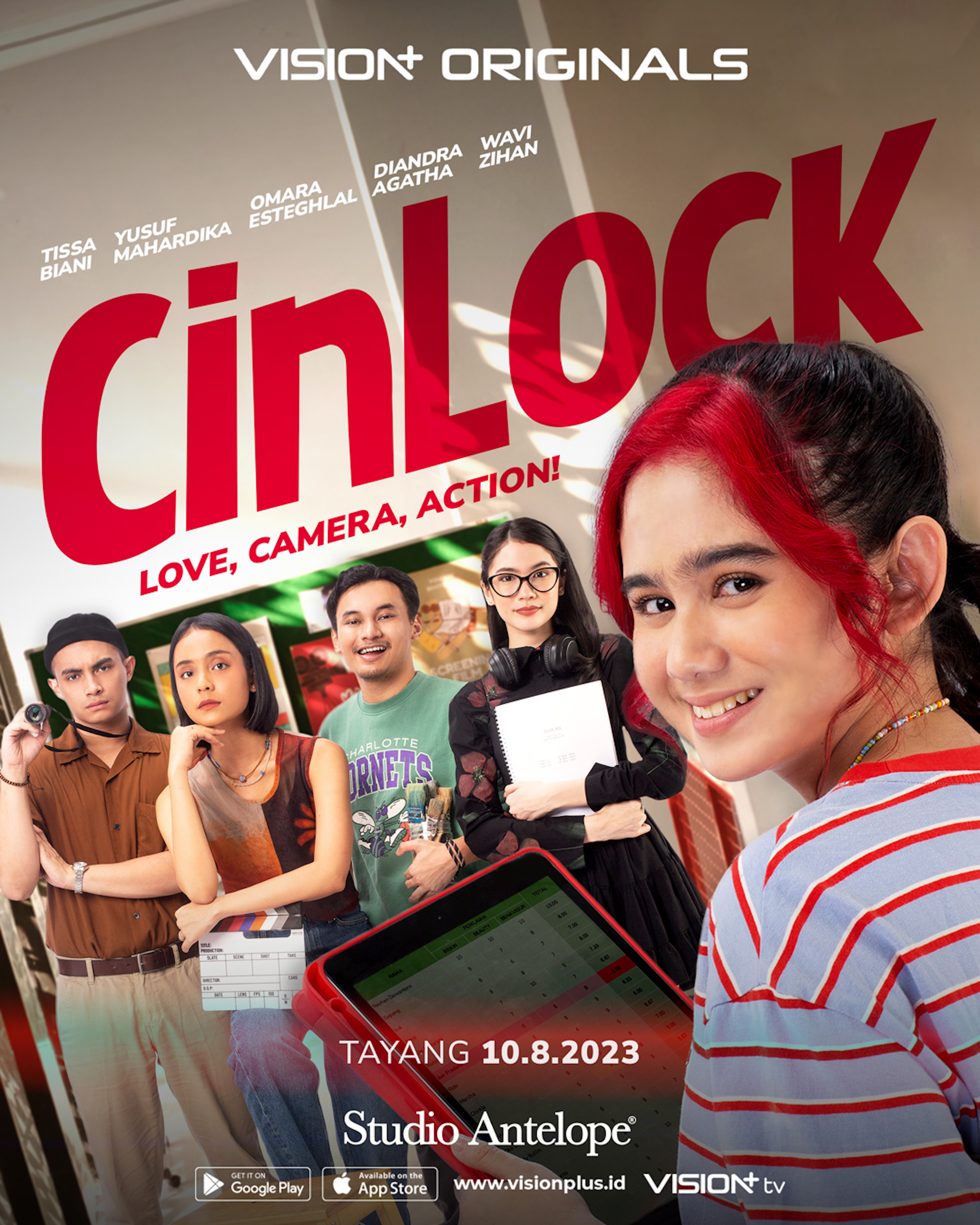 Wavi Zihan, Tissa Biani Azzahra, Omara N. Esteghlal, Diandra Agatha, and Yusuf Mahardika in CinLock: Love, Camera, Action! (2023)