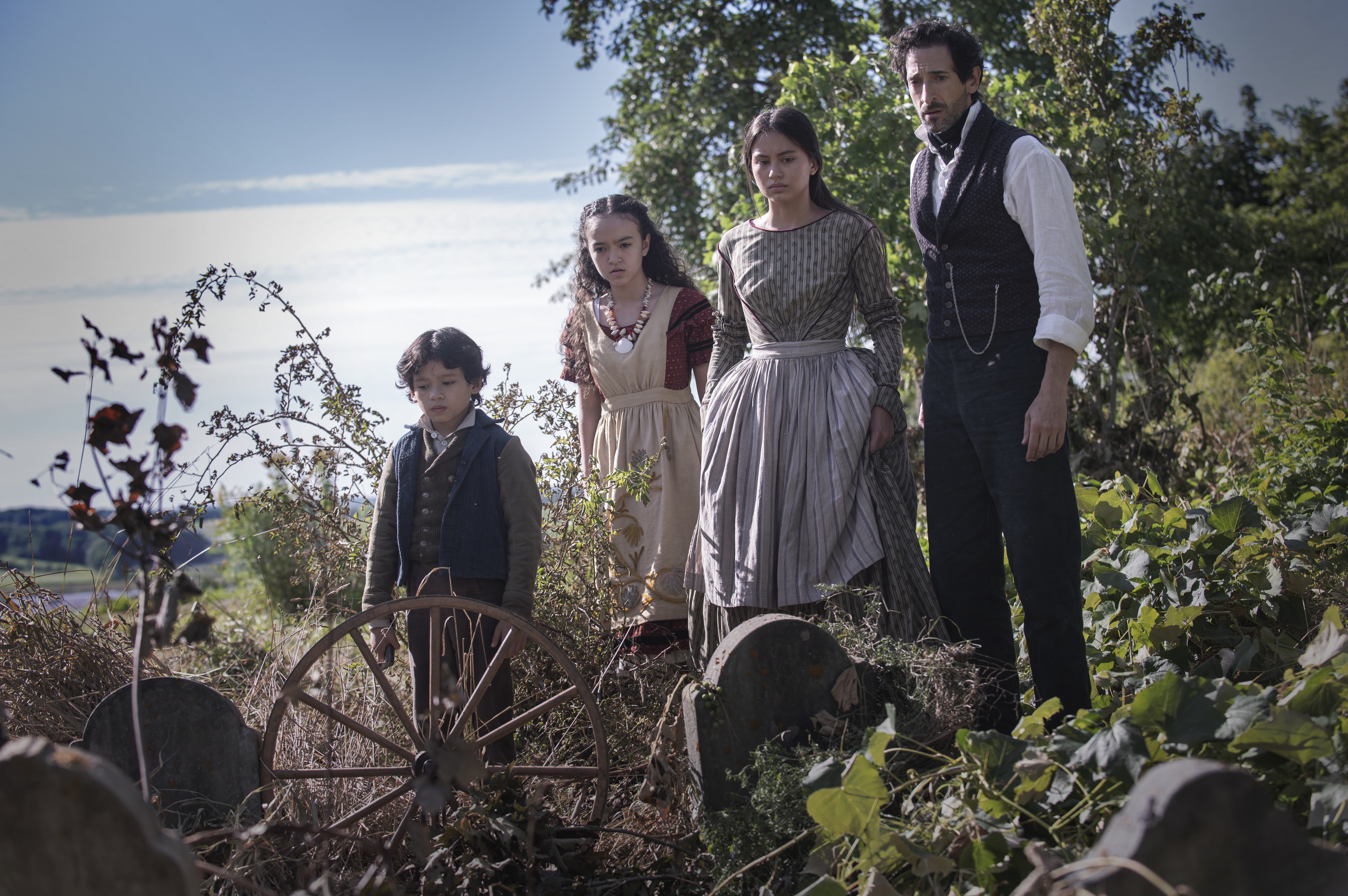 Adrien Brody, Jennifer Ens, Sirena Gulamgaus, and Ian Ho in Chapelwaite (2021)