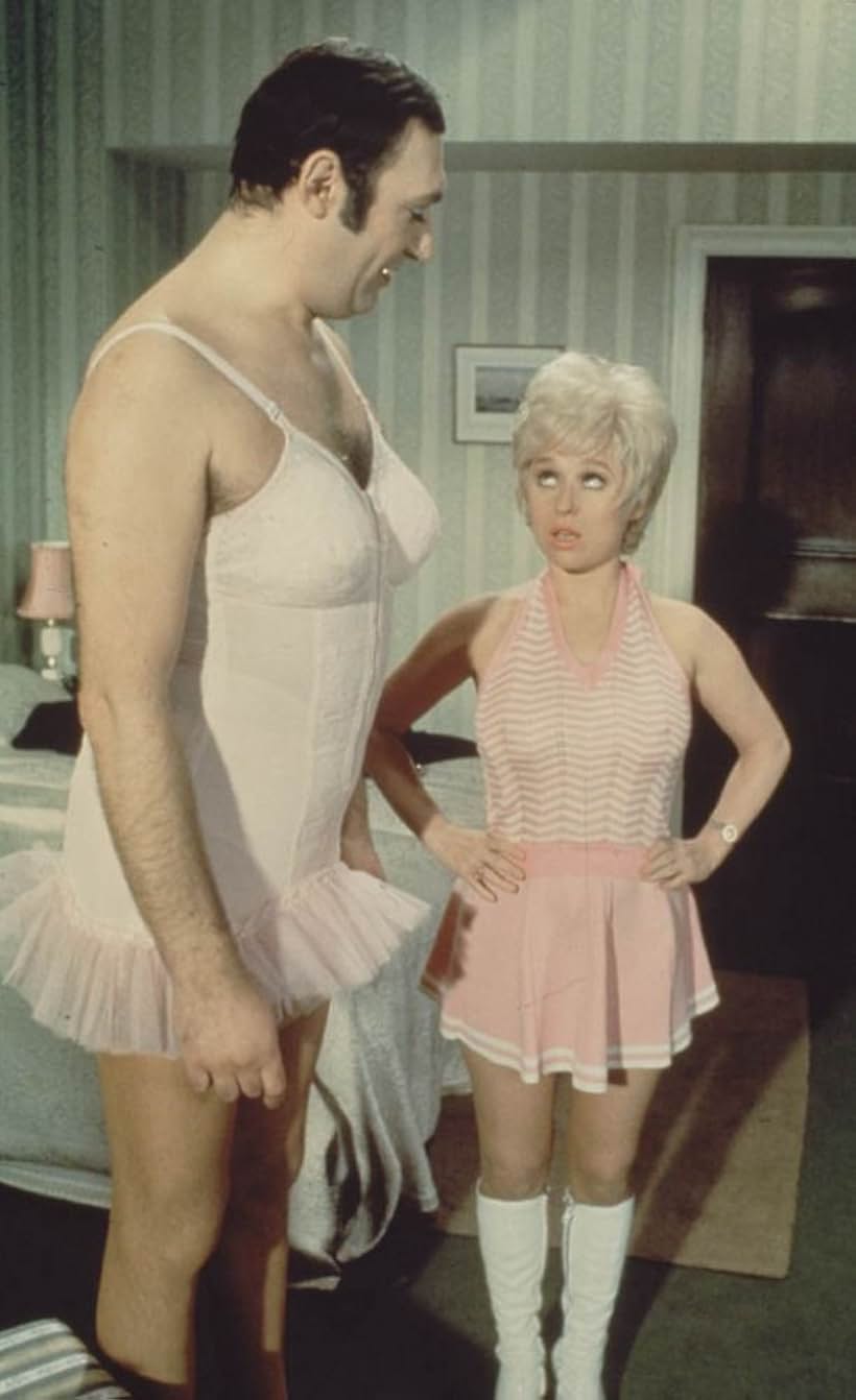 Bernard Bresslaw and Barbara Windsor in Carry on Girls (1973)