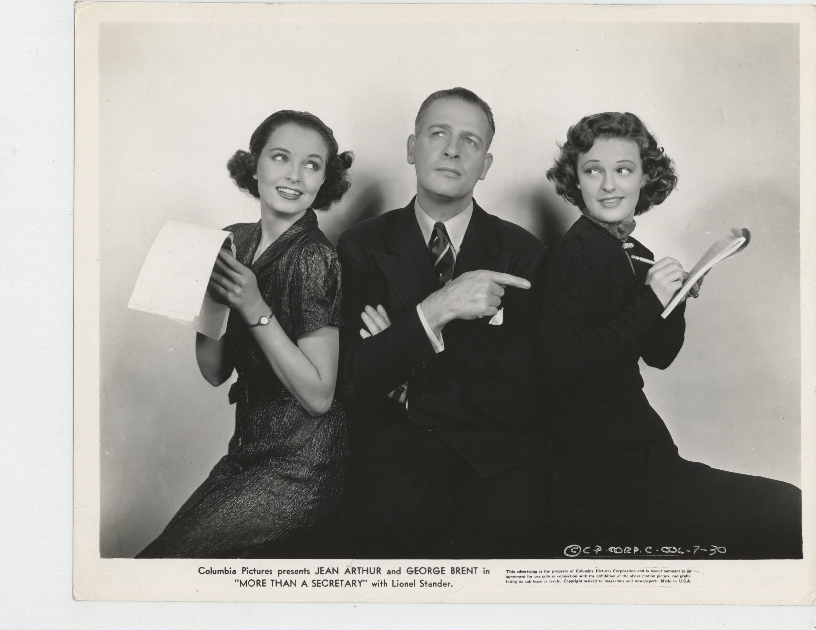 Reginald Denny, Geraldine Hall, and Dorothea Kent in More Than a Secretary (1936)