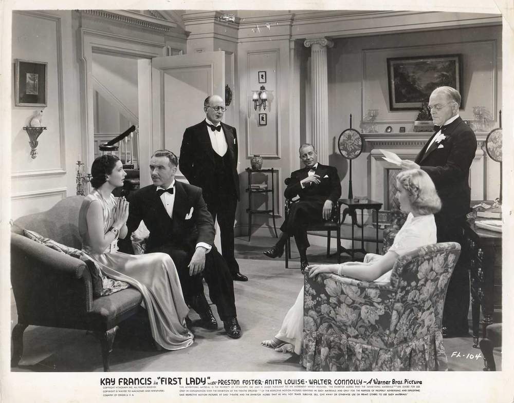 Walter Connolly, Preston Foster, Kay Francis, Anita Louise, Grant Mitchell, and Henry O'Neill in First Lady (1937)