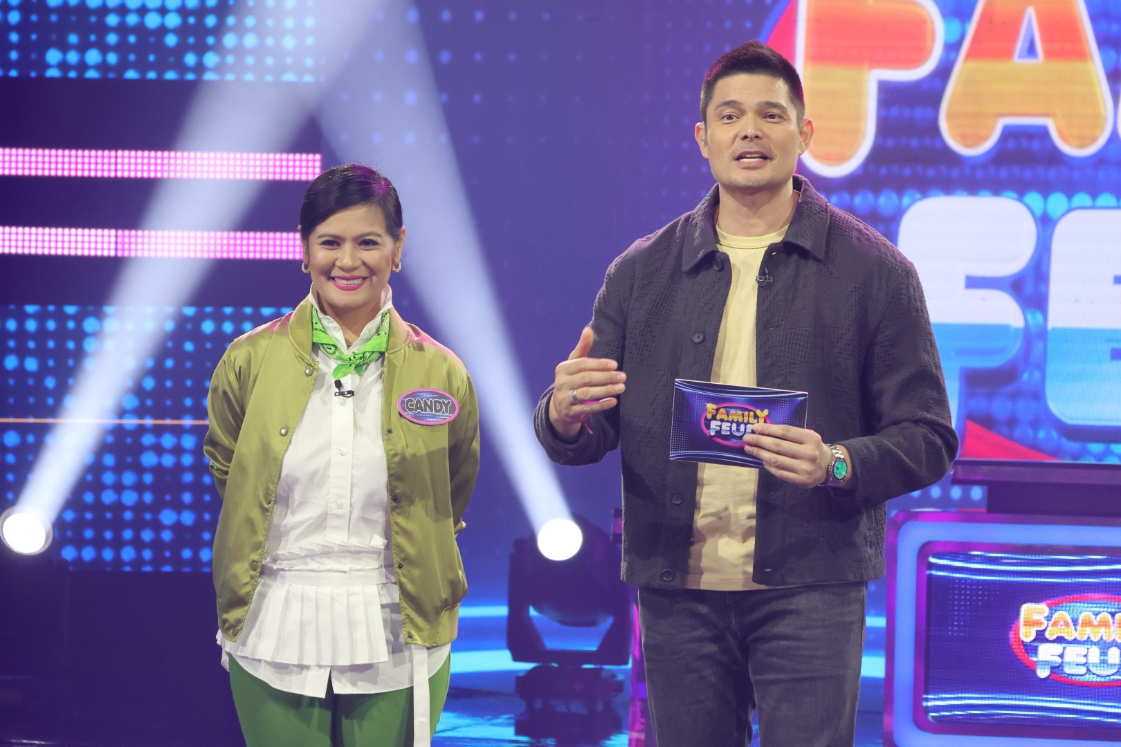 Dingdong Dantes and Candy Pangilinan in Family Feud Philippines (2022)