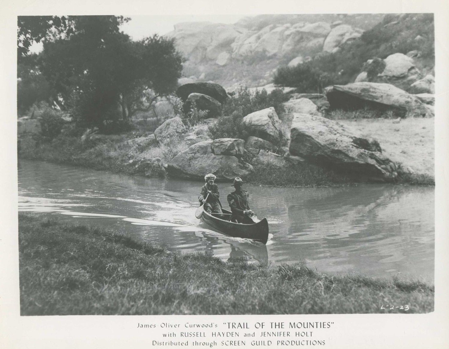 Russell Hayden and Emmett Lynn in Trail of the Mounties (1947)