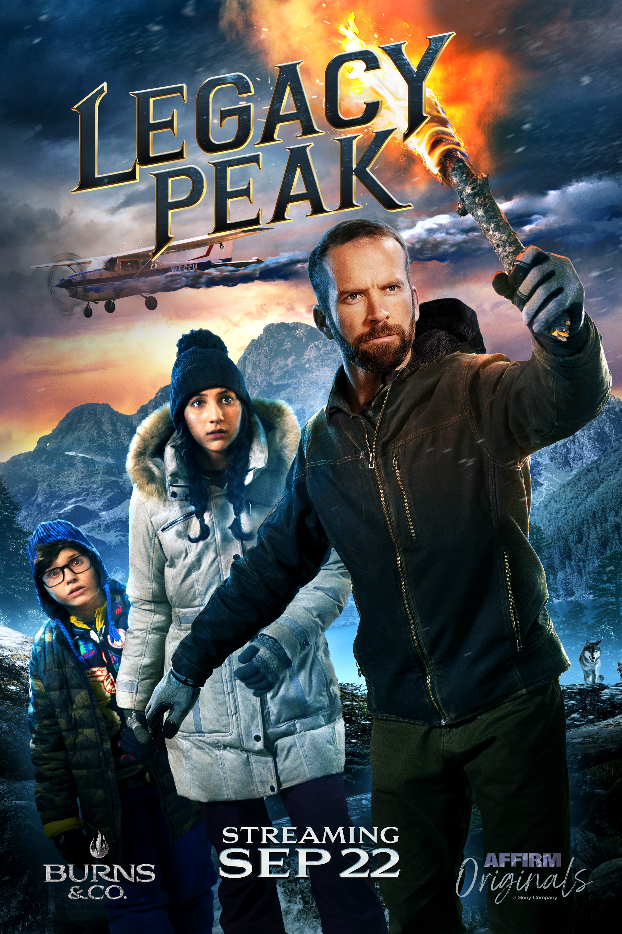 Lucas Black, Roman Engel, and Kyleigh Bakker in Legacy Peak (2022)