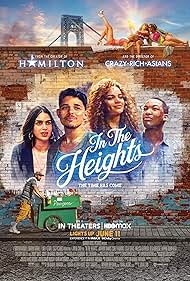 Lin-Manuel Miranda, Daphne Rubin-Vega, Corey Hawkins, Stephanie Beatriz, Melissa Barrera, Dascha Polanco, Leslie Grace, and Anthony Ramos in In the Heights (2021)