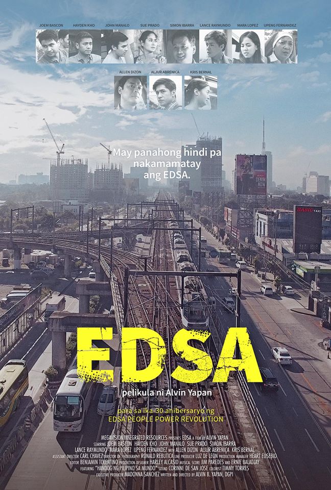 Allen Dizon, Simon Ibarra, John Manalo, Lance Raymundo, Kris Bernal, Joem Bascon, Aljur Abrenica, Mara Lopez, Hayden Kho, Sue Prado, and Upeng Fernandez in EDSA (2016)