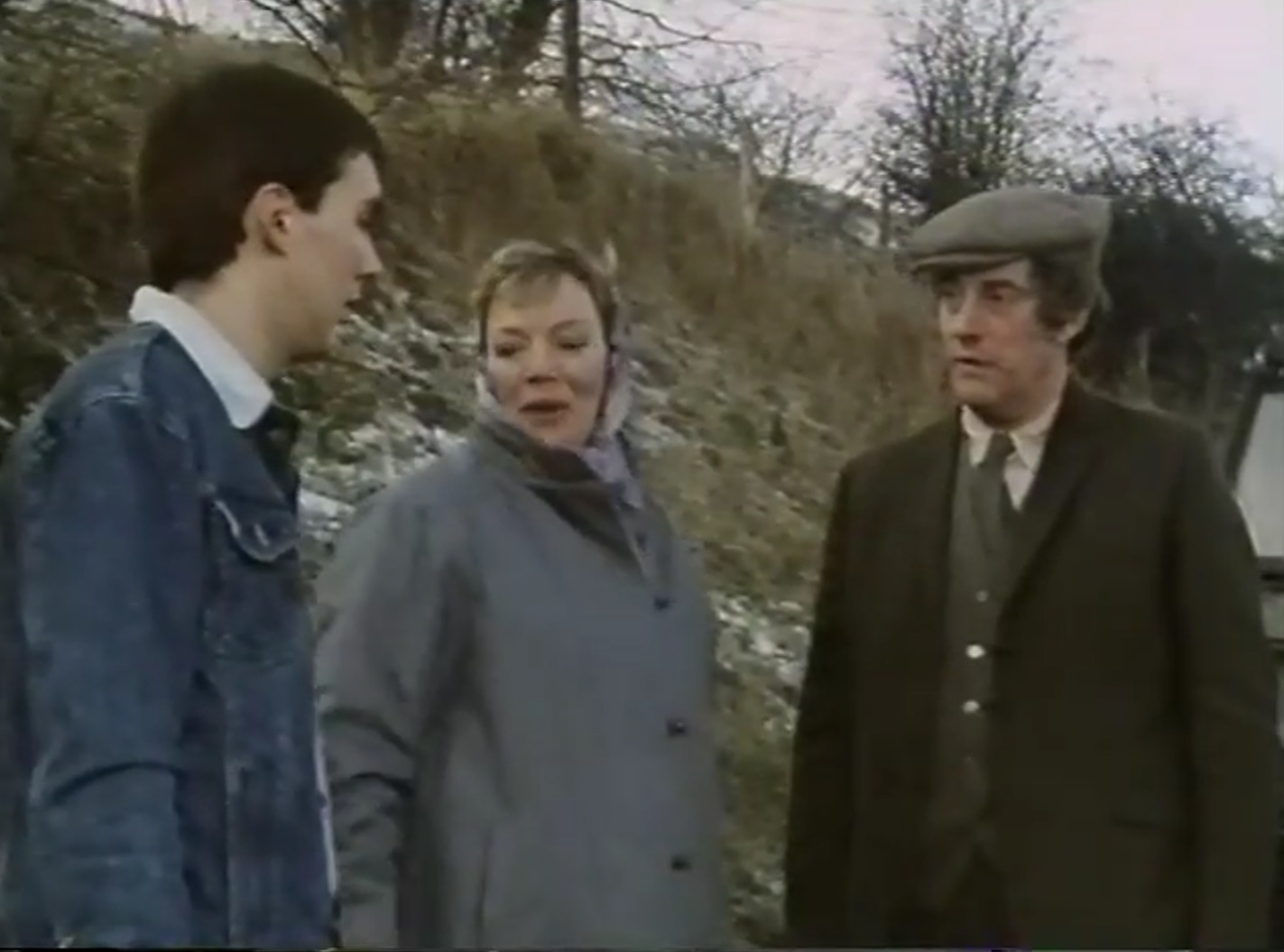 Martyn Hesford, Gareth Thomas, and Marjorie Yates in Morgan's Boy (1984)