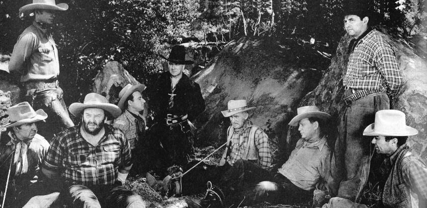 Bob Baker, William Boyd, Andy Clyde, Ben Corbett, Herman Hack, Lew Morphy, Bill Nestell, and Jimmy Rogers in Mystery Man (1944)