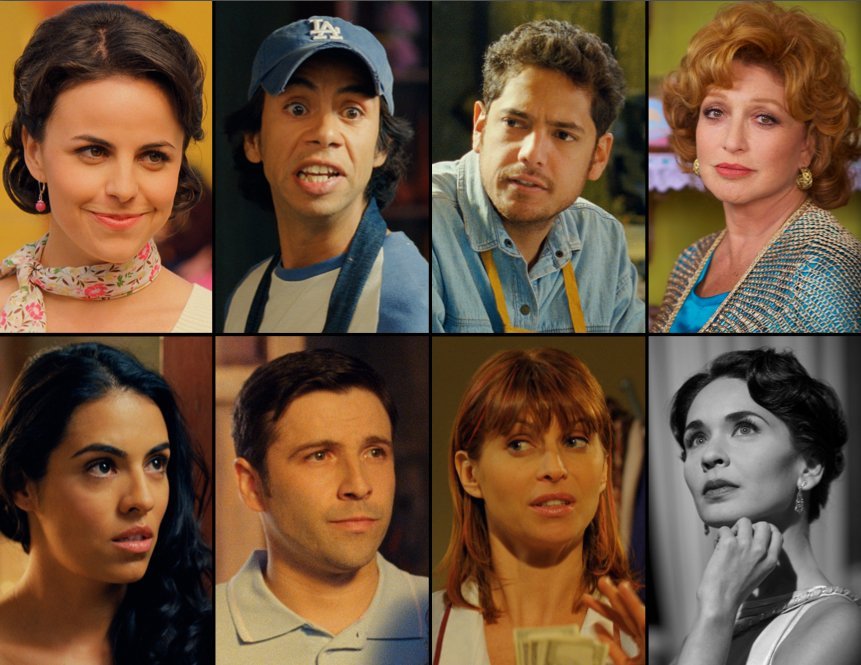 Alejandra Ambrosi, Hector Jiménez, Cesar Ramos, Angélica María, Olga Segura, Alan Gutierrez, Scarlett Chorvat and Adriana Louiver in Hidden Moon.