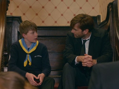 David Tennant and Adam Wilson in Broadchurch (2013)