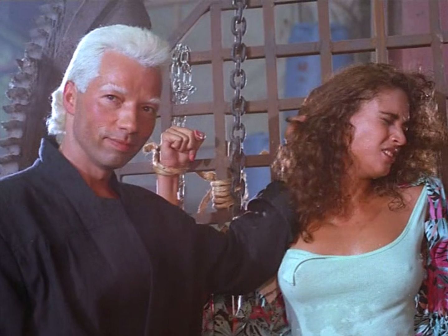 Wanda Acuna and Rion Hunter in No Retreat, No Surrender 3: Blood Brothers (1990)