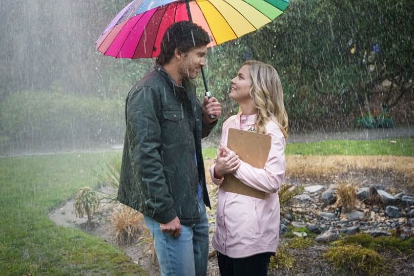 Christopher Russell and Cindy Busby in Love in the Forecast (2020)