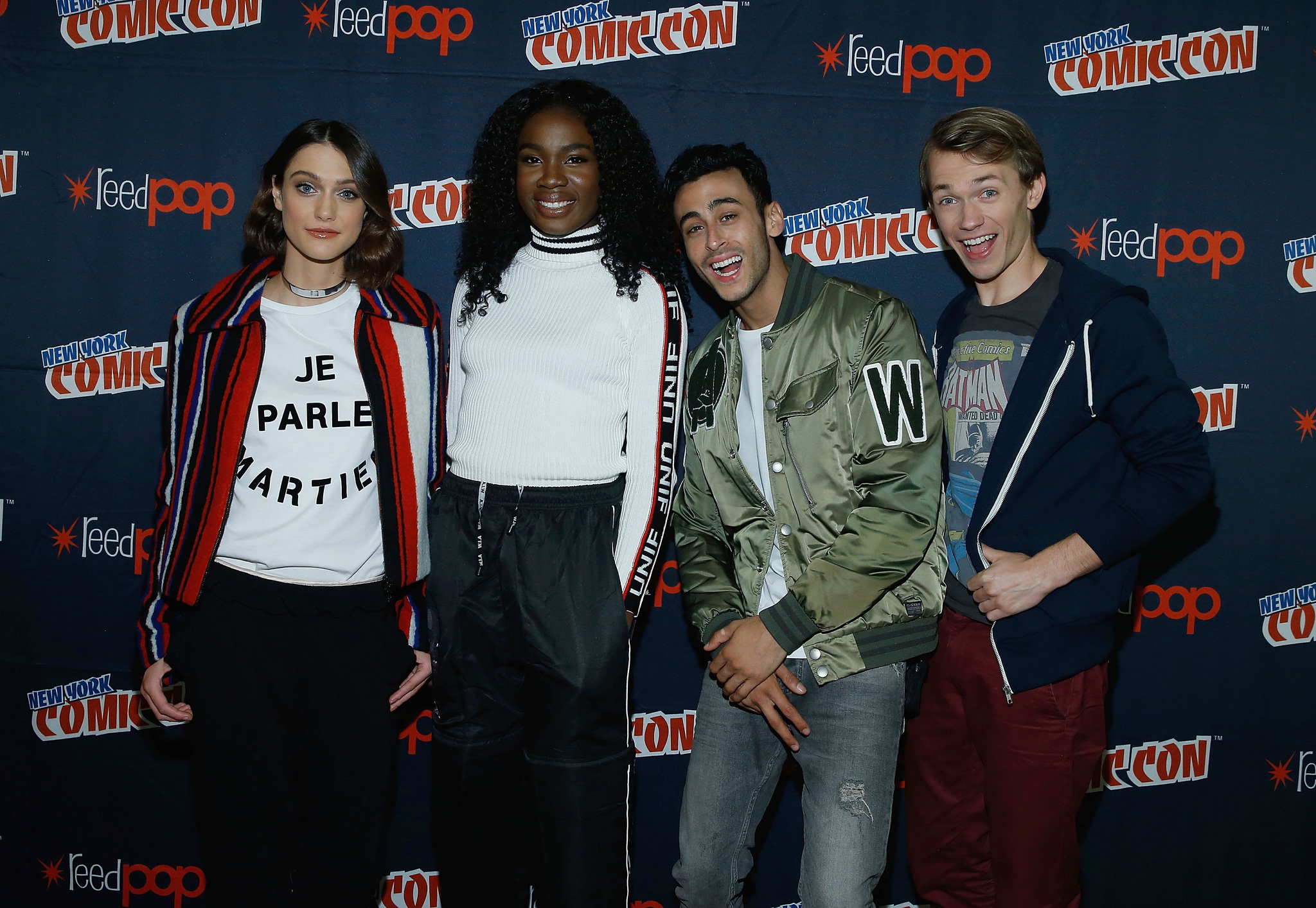 Sophie Hopkins, Fady Elsayed, Greg Austin, and Vivian Oparah at an event for Class (2016)