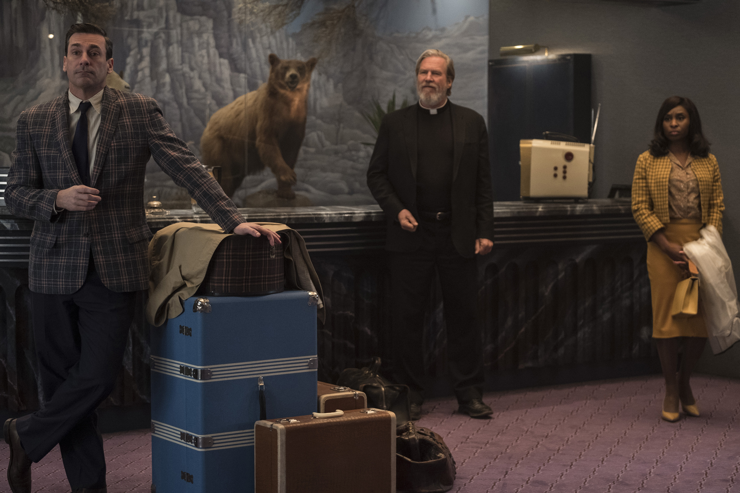 Jeff Bridges, Jon Hamm, and Cynthia Erivo in Bad Times at the El Royale (2018)