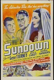 Gene Tierney, George Sanders, and Bruce Cabot in Sundown (1941)