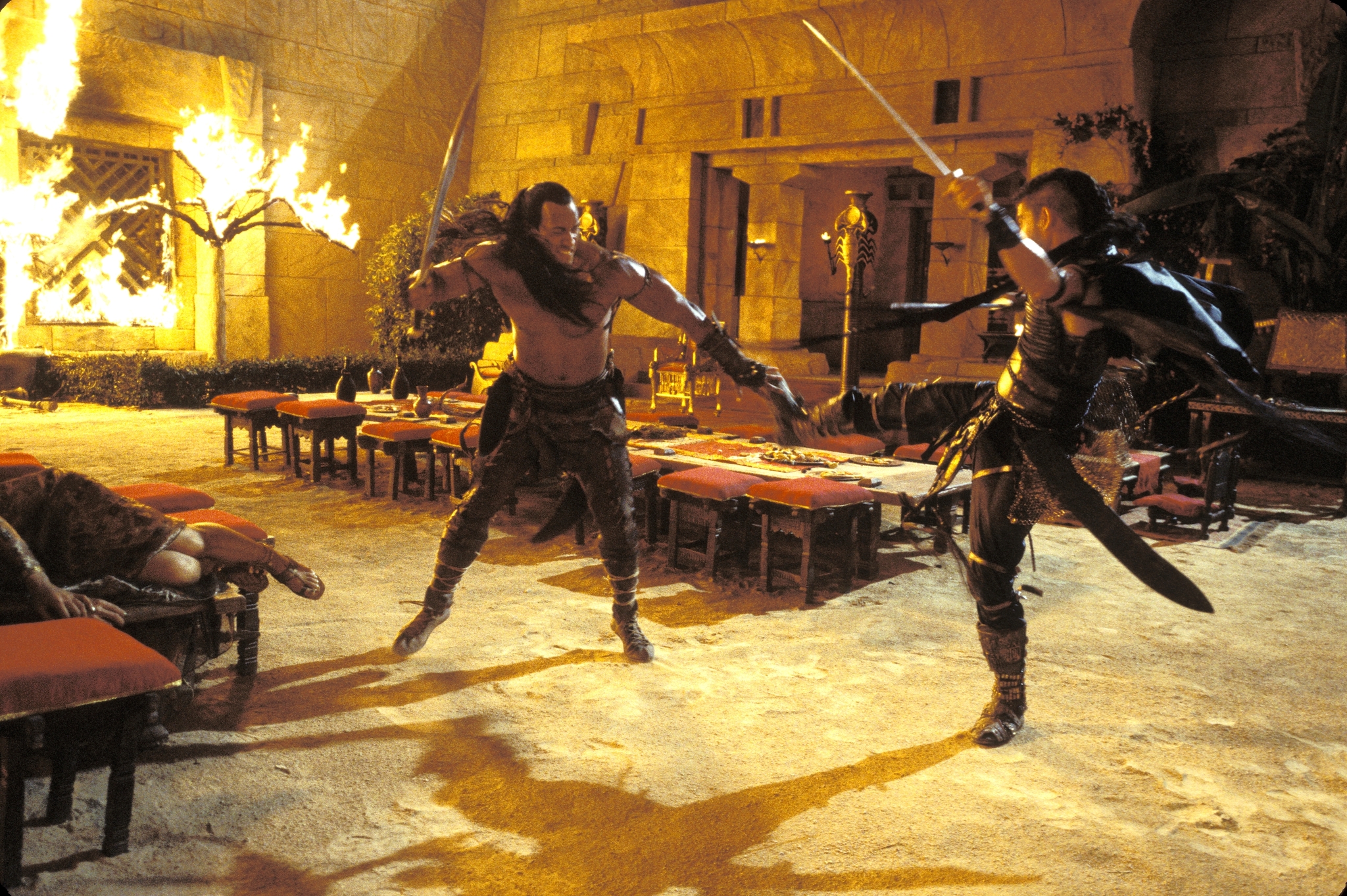 Steven Brand and Dwayne Johnson in The Scorpion King (2002)