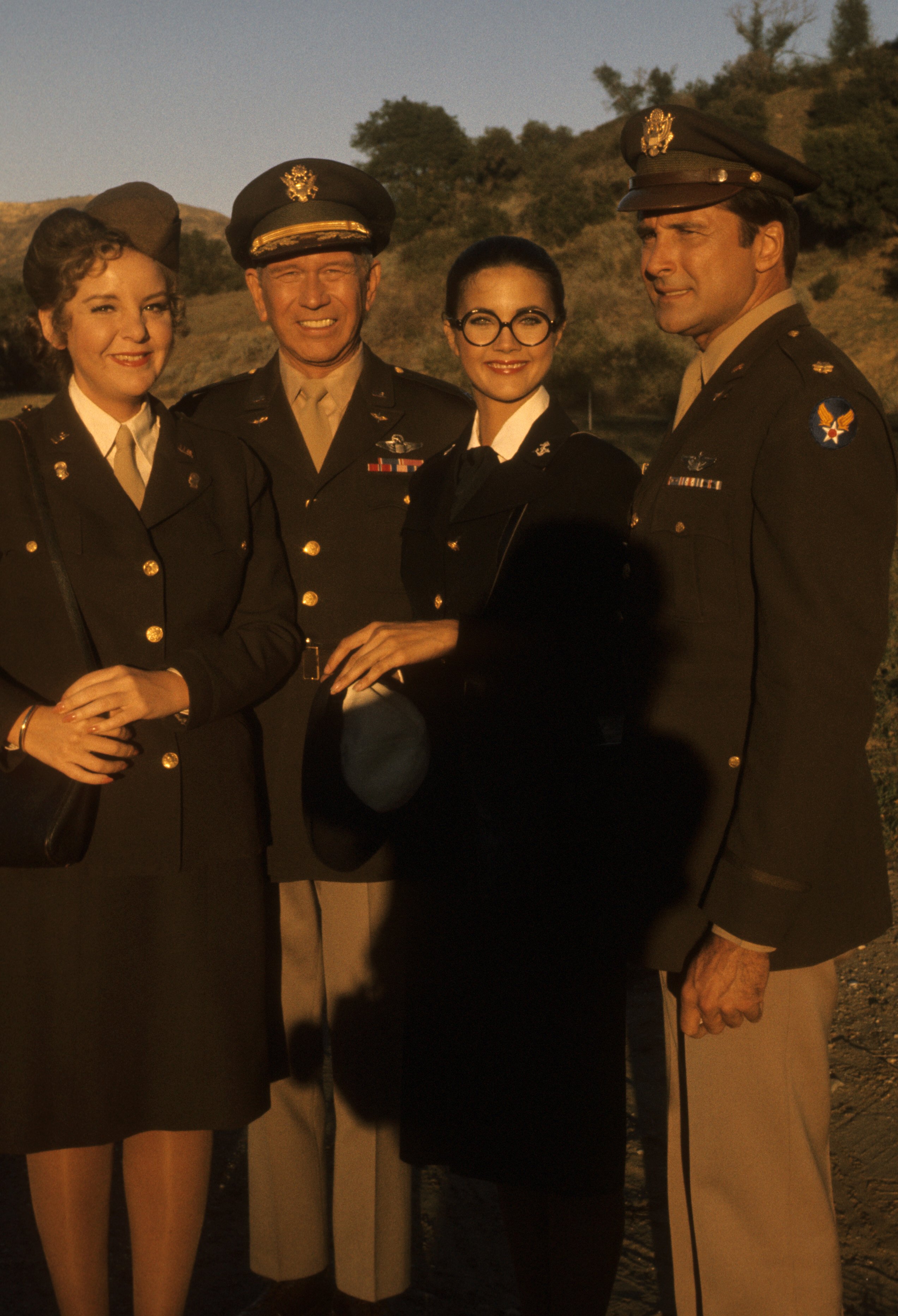 Lynda Carter, Beatrice Colen, Richard Eastham, and Lyle Waggoner in Wonder Woman (1975)