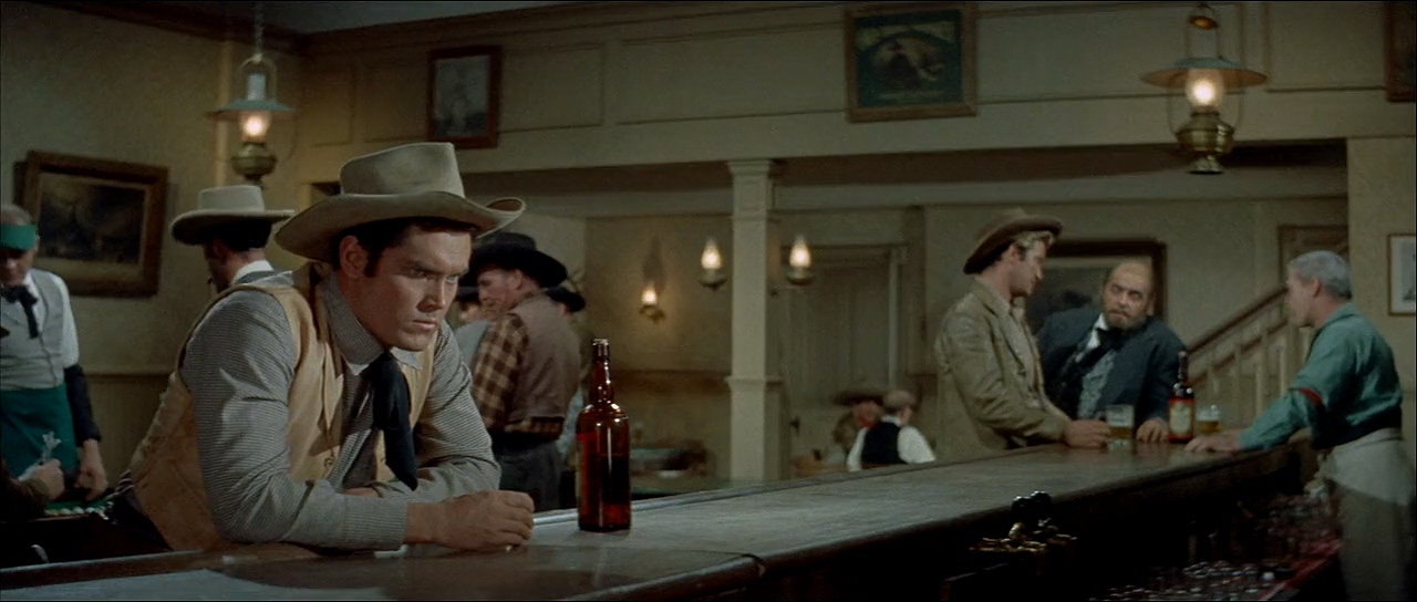 Jeffrey Hunter, Ken Clark, Frank Gerstle, and Robert Middleton in The Proud Ones (1956)