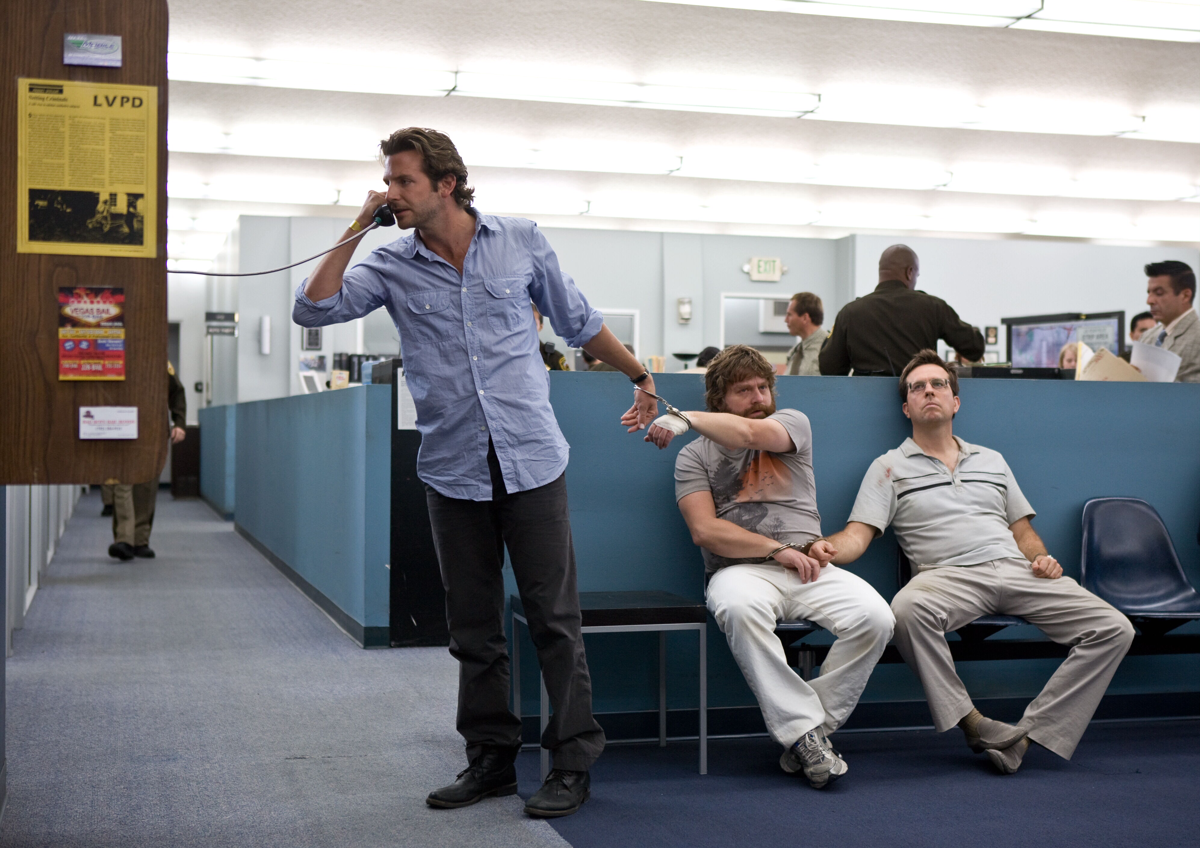 Bradley Cooper, Zach Galifianakis, and Ed Helms in The Hangover (2009)