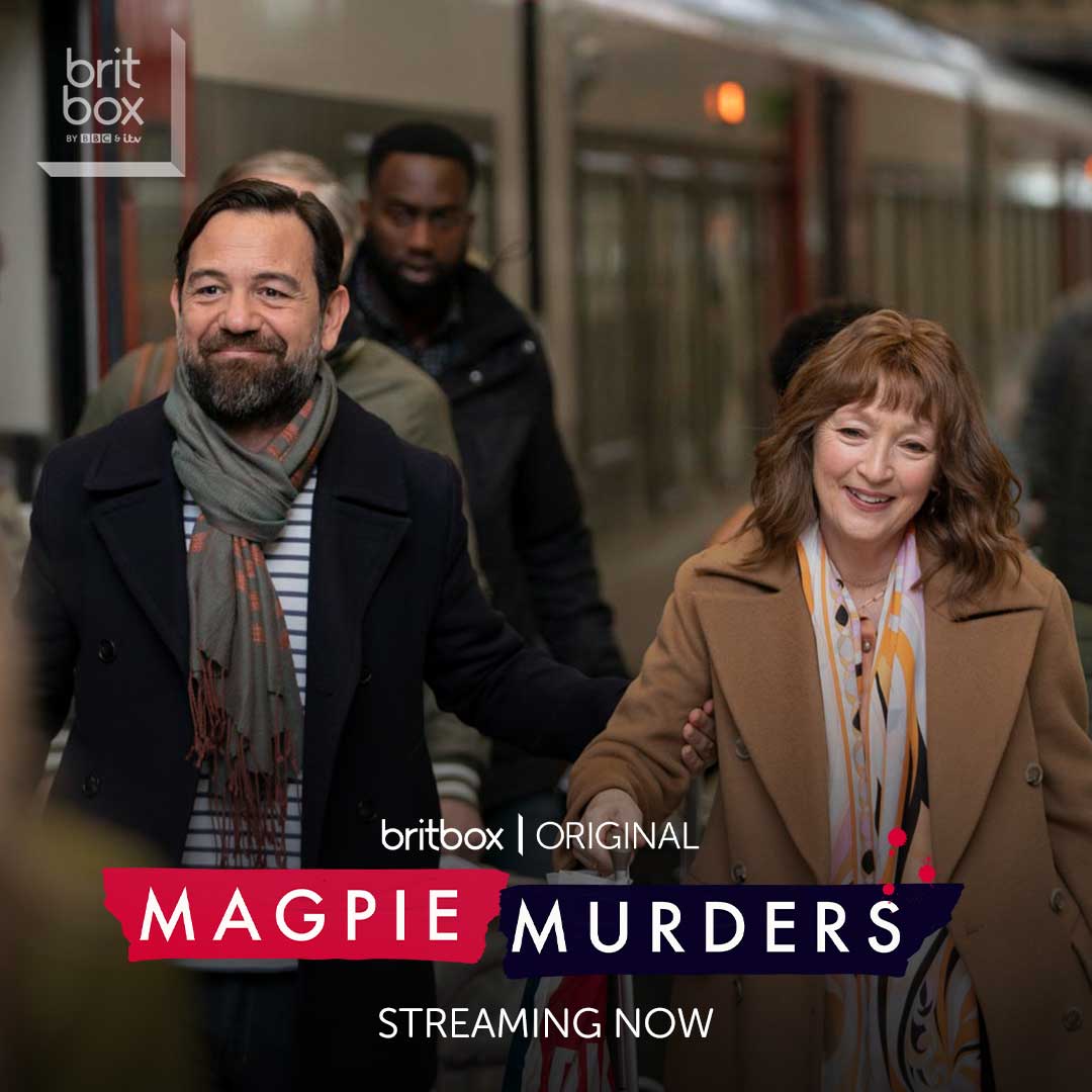 Lesley Manville and Alexandros Logothetis in Magpie Murders (2022)