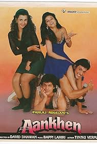 Govinda, Chunky Pandey, Raageshwari, and Ritu Shivpuri in Aankhen (1993)