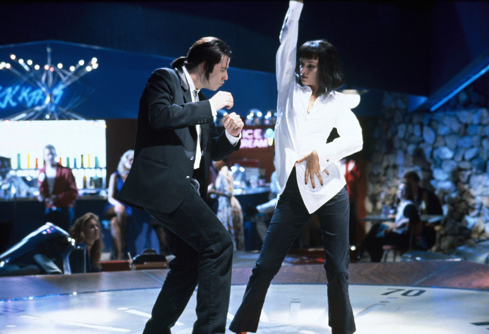 Uma Thurman and John Travolta in Pulp Fiction (1994)