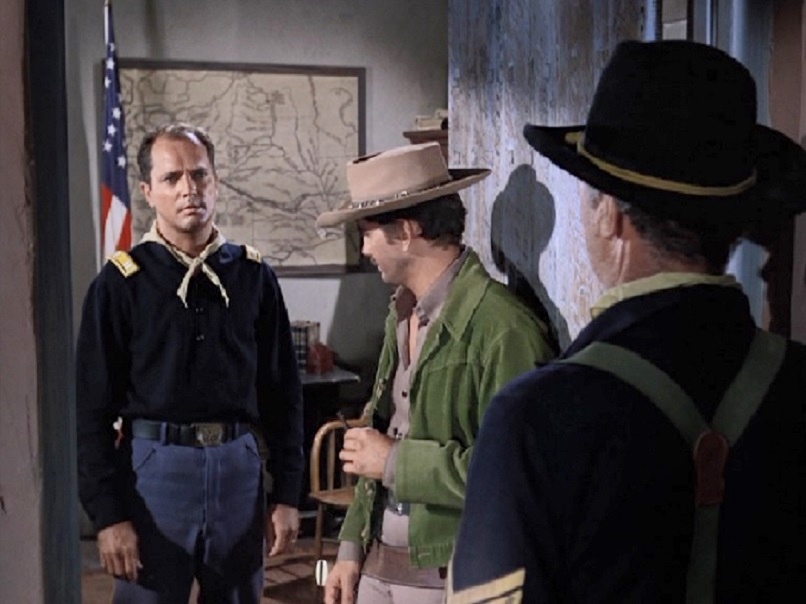 Michael Landon, Douglas Dick, and Keenan Wynn in Bonanza (1959)