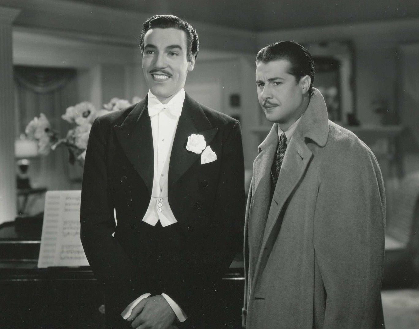 Don Ameche and Cesar Romero in Happy Landing (1938)