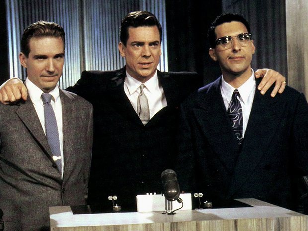 Ralph Fiennes, Christopher McDonald, and John Turturro in Quiz Show (1994)