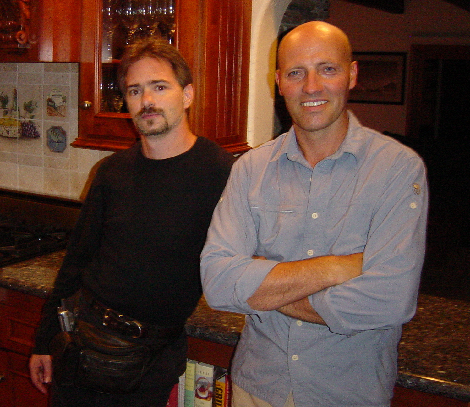 Peter Woodward and mark Steven Grove on the set of Conquest: Weapons of the Ninja