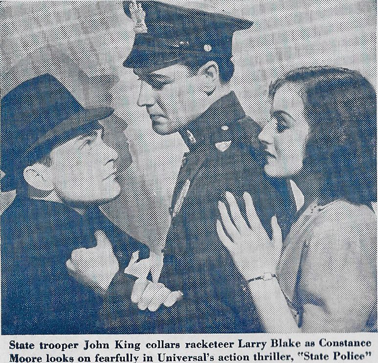 Larry J. Blake, John 'Dusty' King, and Constance Moore in State Police (1938)