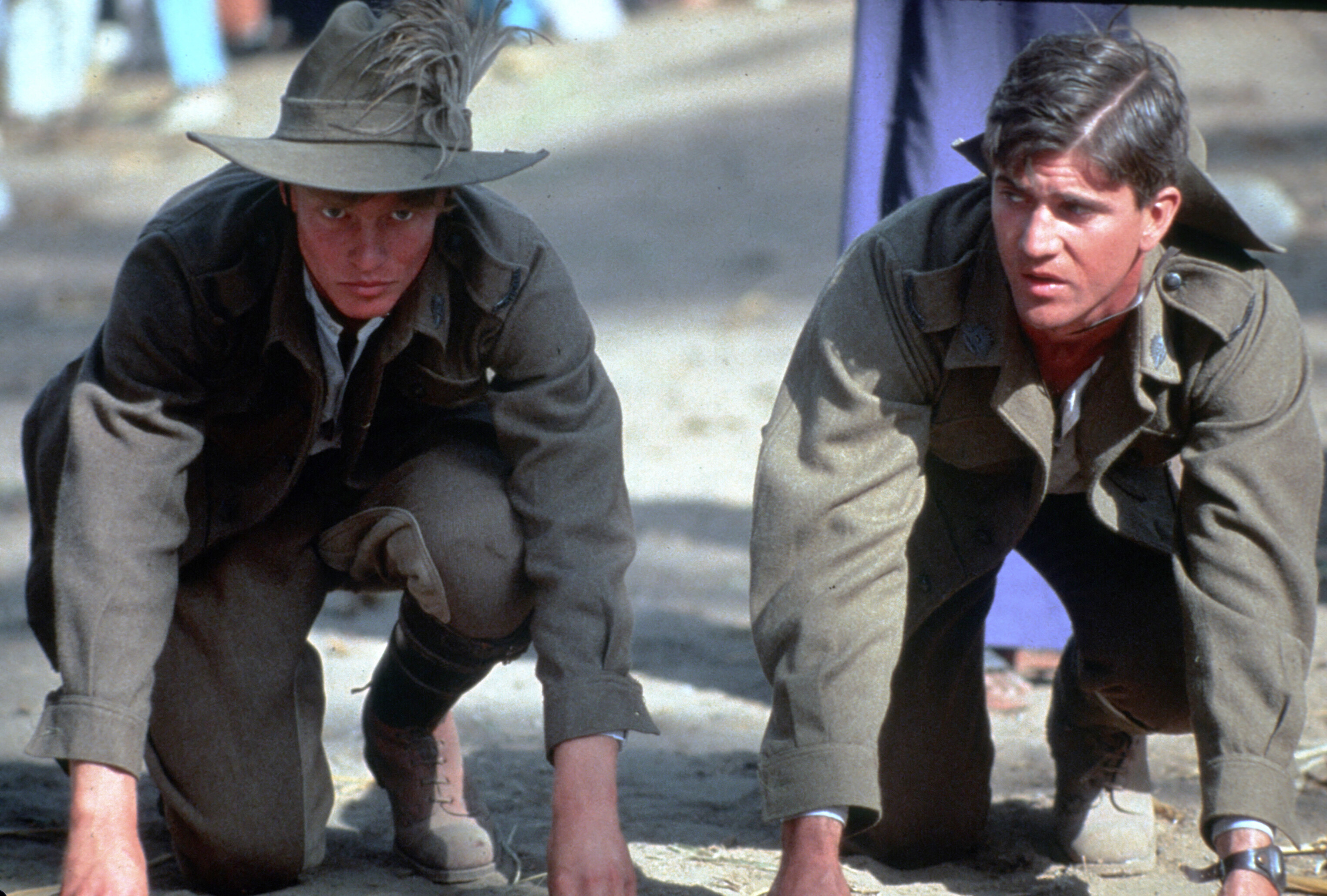 Mel Gibson and Mark Lee in Gallipoli (1981)