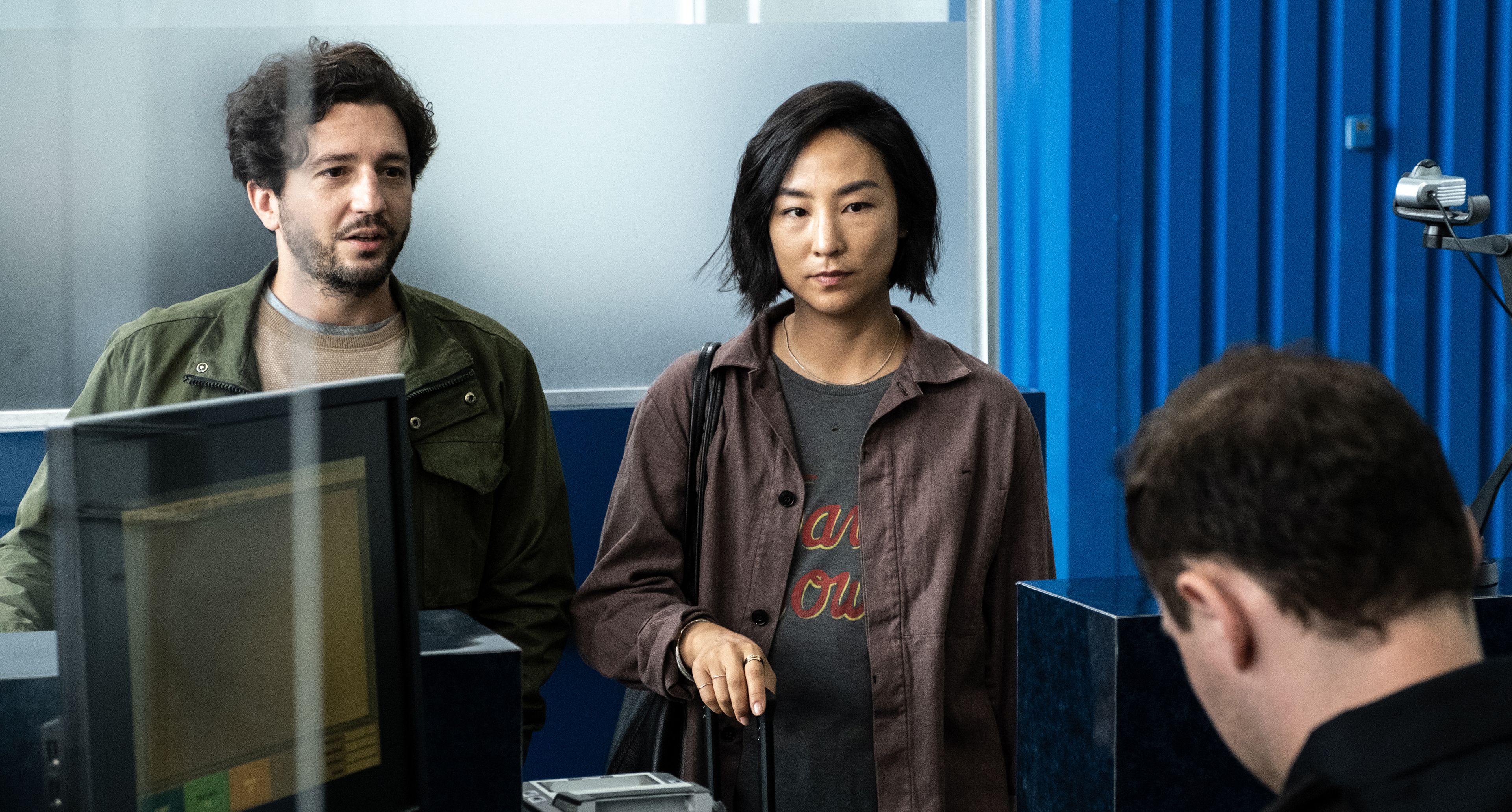 John Magaro and Greta Lee in Past Lives (2023)