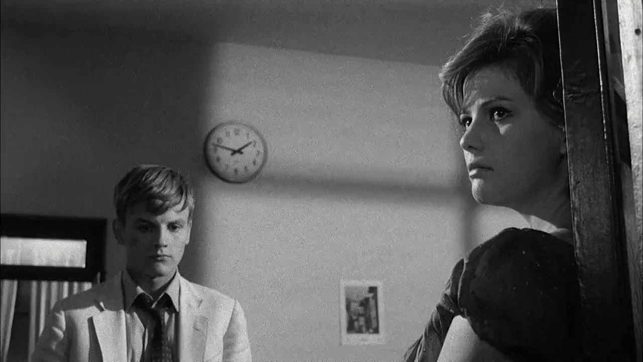 Claudia Cardinale and Jacques Perrin in Girl with a Suitcase (1961)