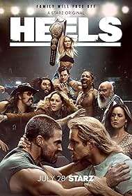 Mary McCormack, Allen Maldonado, Rachel Ann Kearns, Alexander Ludwig, Stephen Amell, Kelli Berglund, Trey Tucker, and Alison Luff in Heels (2021)