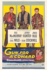 Jeffrey Hunter, Dean Stockwell, Fred MacMurray, and Janice Rule in Gun for a Coward (1956)