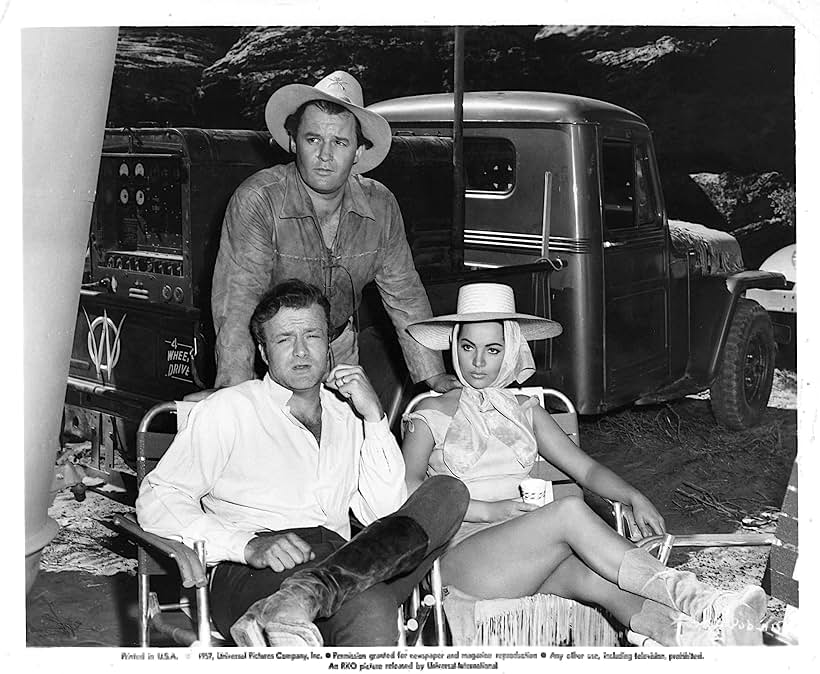 Brian Keith, Rod Steiger, and Sara Montiel in Run of the Arrow (1957)