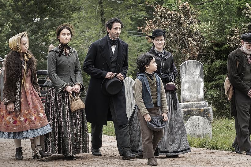 Adrien Brody, Emily Hampshire, Jennifer Ens, Sirena Gulamgaus, and Ian Ho in Chapelwaite (2021)