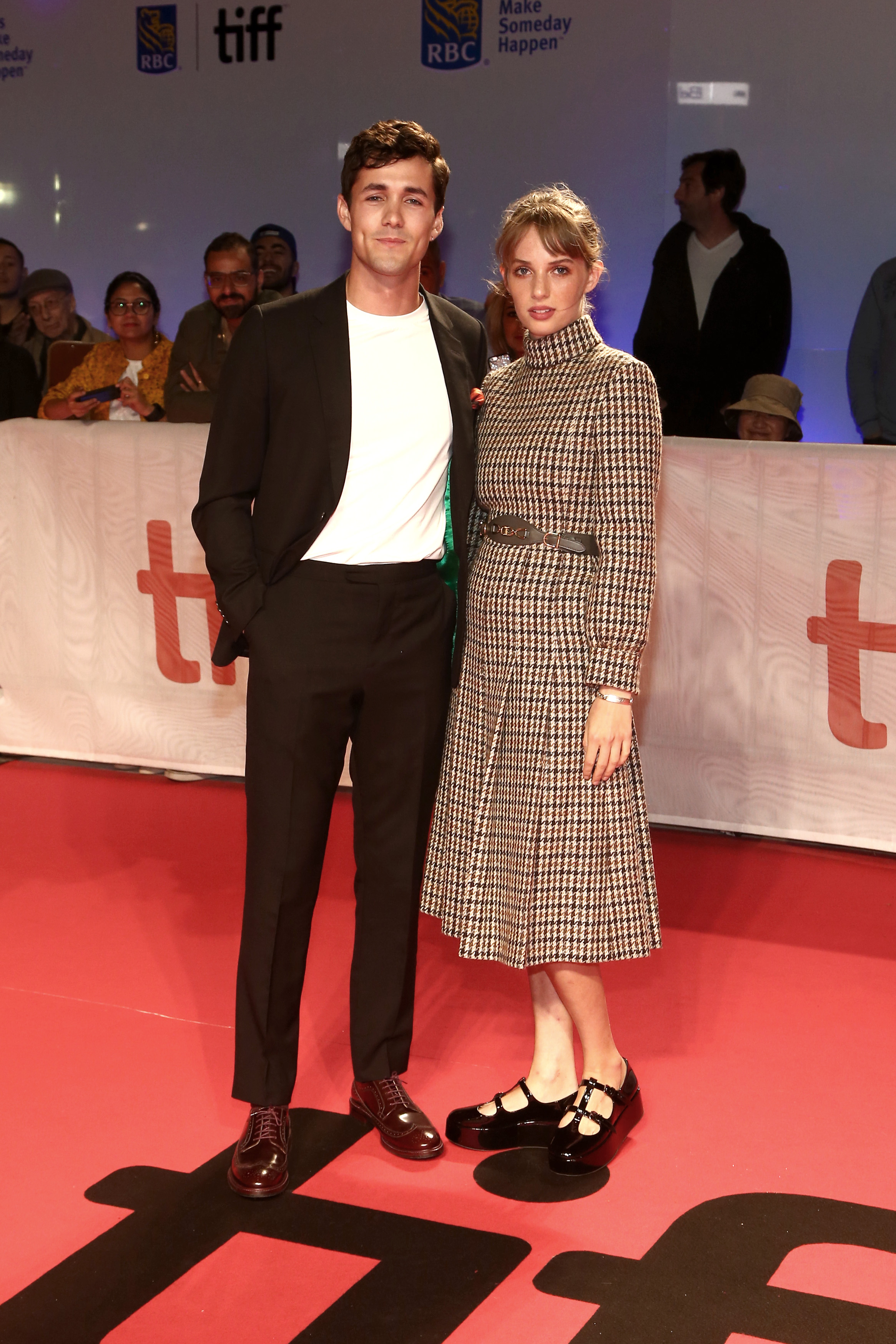 Maya Hawke and Jonah Hauer-King at an event for The Song of Names (2019)