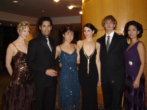 Vancouver Magazine. L-R Sonja Bennett, Stephen Lobo, Erin Karpluk, Leah Carins, Matthew Currie Holmes, Carmen Moore