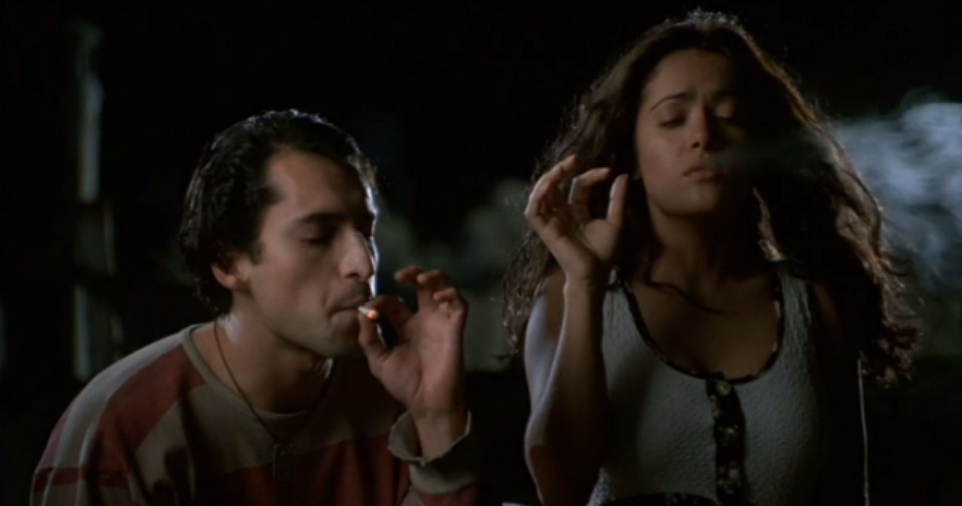 Salma Hayek and Bruno Bichir in Midaq Alley (1995)