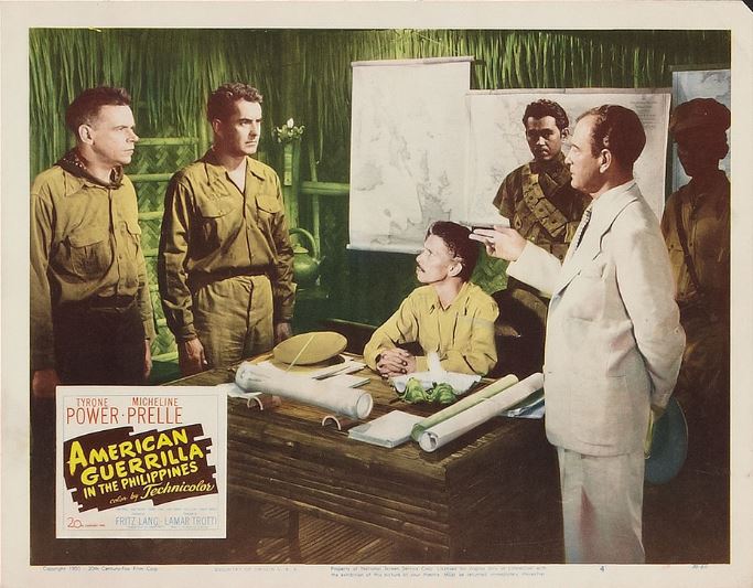 Tyrone Power, Tom Ewell, Eddie Infante, and Juan Torena in American Guerrilla in the Philippines (1950)