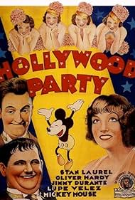 Walt Disney, Oliver Hardy, Ruth Channing, Irene Hervey, Stan Laurel, Marion O'Connell, Lupe Velez, and Beatrice Hagen in Hollywood Party (1934)