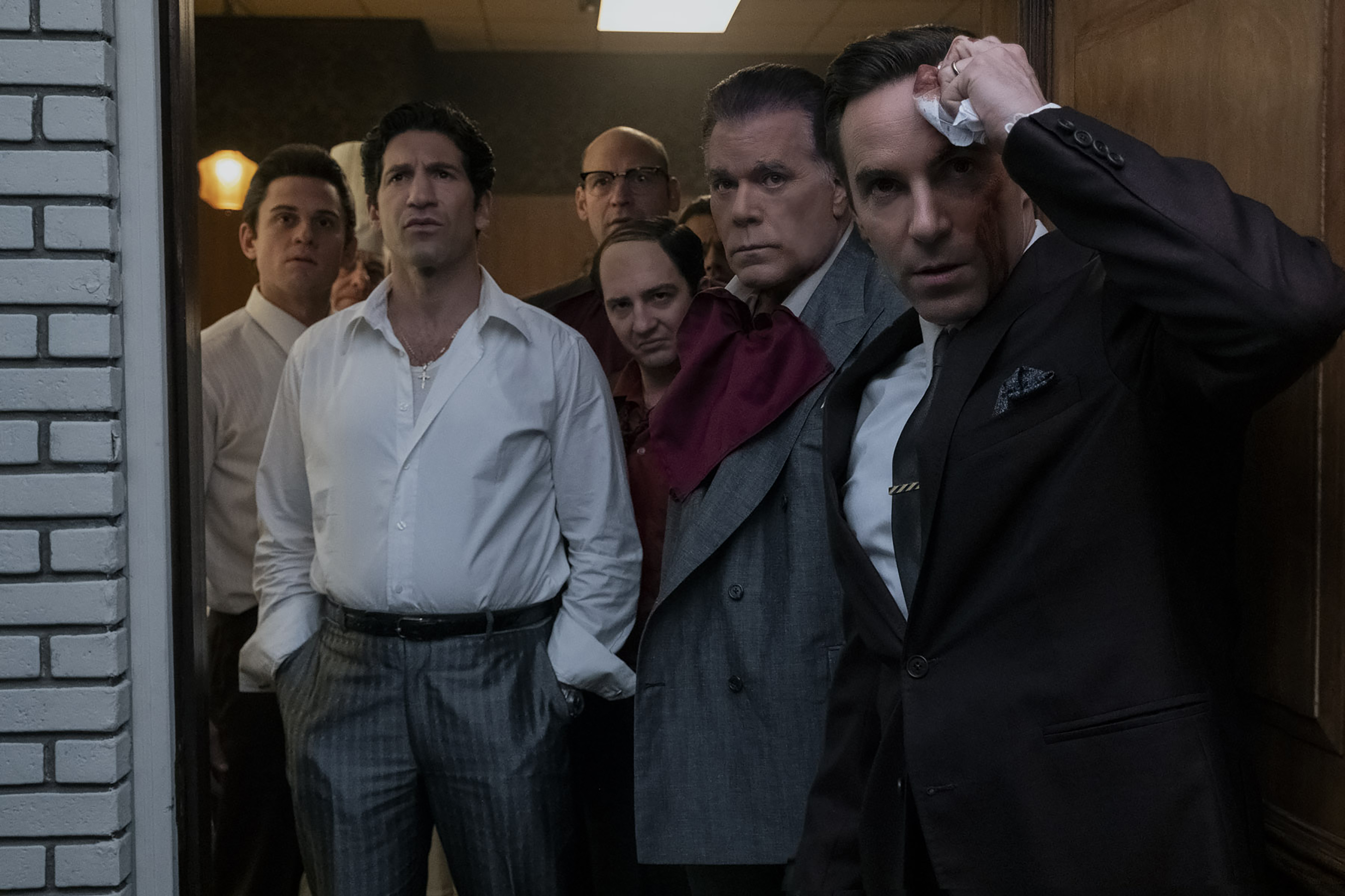 Ray Liotta, Alessandro Nivola, Corey Stoll, Jon Bernthal, John Magaro, and Billy Magnussen in The Many Saints of Newark (2021)